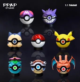 Pokemon Ppap Studio Периферийная Серия 1/1 Pokeball Пикачу Генгар Снорлакс Pokeball Фигурка Украшения Коллекционная Модель Игрушки