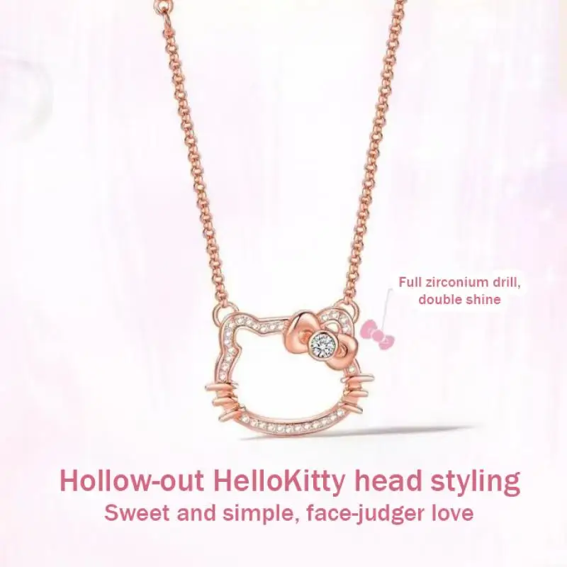 Ожерелье Hellokitty С чувством женского дизайна, Легкие Роскошные украшения на ключицах, Подвеска Hellokitty, Подруга, День Рождения, Рождество 5