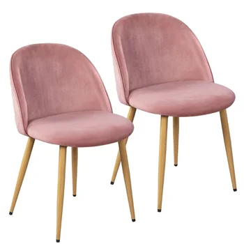 2шт бархатных обеденных стульев со спинкой для кухни, розовый ресторанный стул для гостиной, кухни, ресторана, спальни