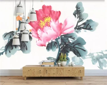 Бейбехан Пользовательские обои Китайские чернила цветок украшение дома гостиная спальня фреска поэтический телевизор диван фон 3d обои