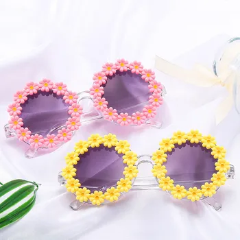 Детские солнцезащитные очки Детские Солнцезащитные очки с круглым цветком Для девочек И мальчиков, Детские Спортивные очки с солнцезащитными очками UV400 для защиты от солнца на открытом воздухе