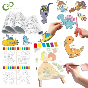 Детские креативные игрушки для рисования свитков с граффити ручной работы, Художественная бумага для рисования акварельными пигментами TMZ