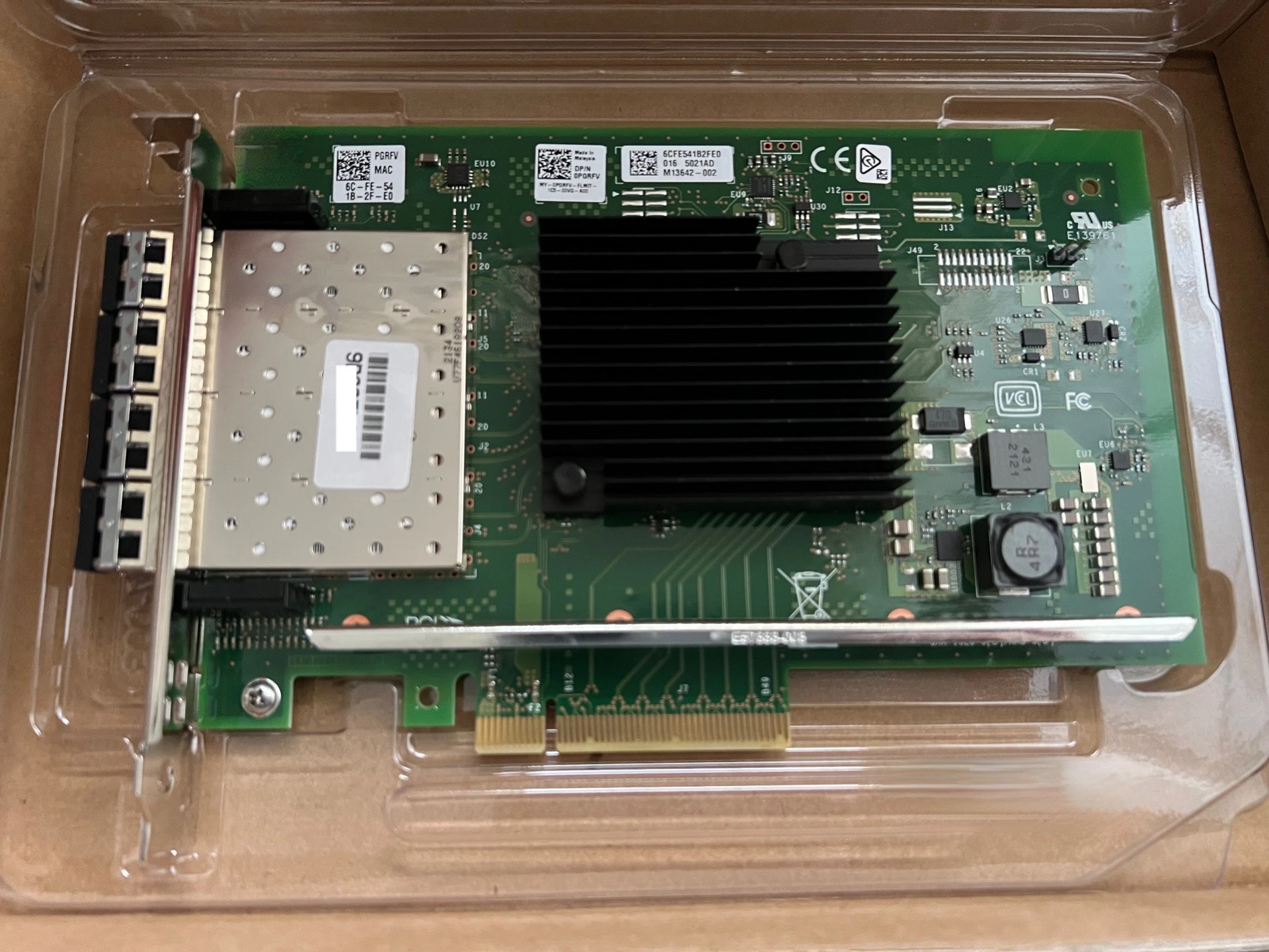 Для Dell X710-DA4 BLK четырехпортовая 10-гигабитная сетевая карта X710 оптическая сетевая карта 0PGRFV 0