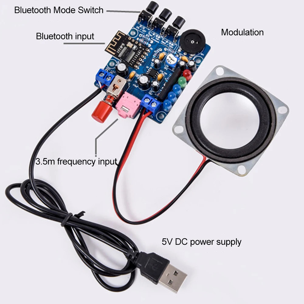 Bluetooth Динамик Мощность Amplifier2.1 Динамик Коробка 2 Дюйм(ов) Ов) Прозрачный Корпус со Светодиодной Подсветкой Аудио DIY Наборы Электронных Компонентов 4