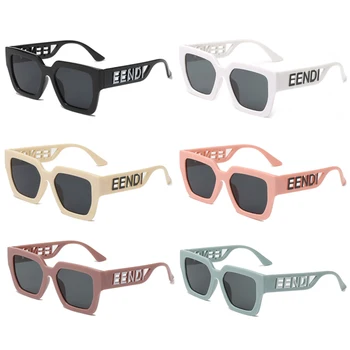2022, Детская мода, Индивидуальное письмо Сбоку, солнцезащитные очки UV400 в большой оправе, солнцезащитные очки для девочек, солнцезащитные очки для детей