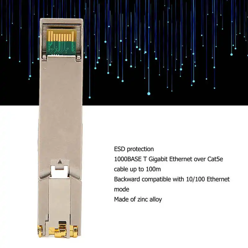 SFP-приемопередатчик 1.25G SFP 10 100 1000M RJ45 100M Гигабитный SFP-модуль RJ45 Ethernet Оптический модуль Приемопередатчика 1