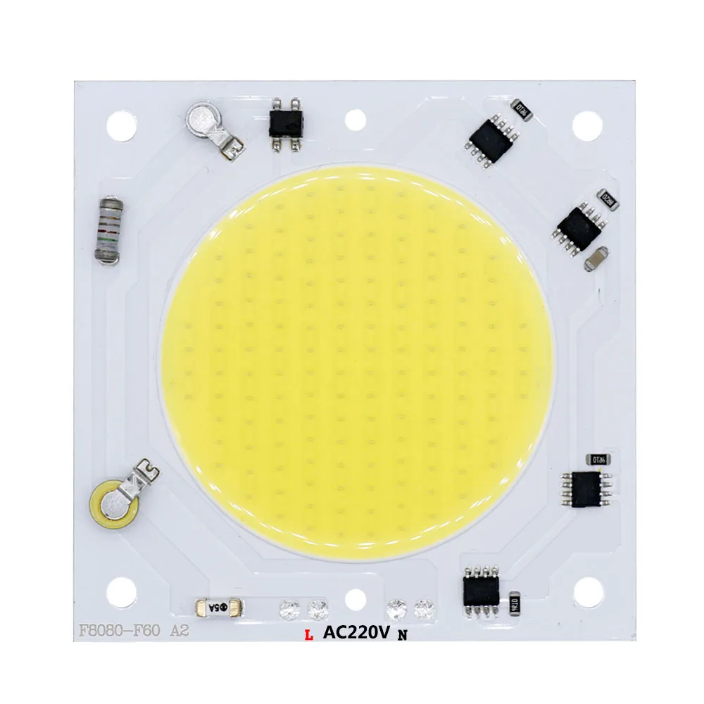 40 Вт AC220V Светодиодные Лампы COB Чип Smart IC диод Белый 6000 К 80*80 мм Высокая лампа люмена Для Наружного Внутреннего прожектора Для DIY LED 0