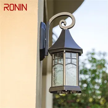 Уличные ретро-настенные бра RONIN Light LED Водонепроницаемая черная лампа IP65 для украшения крыльца дома