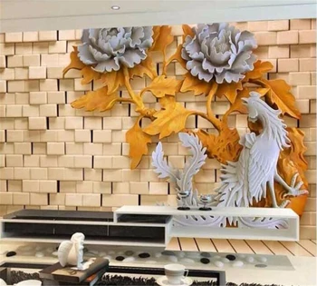 beibehang Индивидуальные обои 3D Фреска Модный деревянный цветок Цветочный фон для гостиной спальни Современная фреска papel de parede