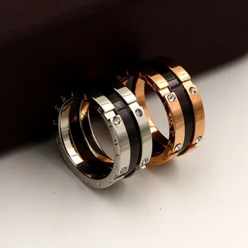 Кольцо с кристаллами циркона в стиле ретро для мужчин и женщин, титановая сталь, розовое золотое покрытие, ЛЮБИМОЕ кольцо, украшения для свадебной вечеринки