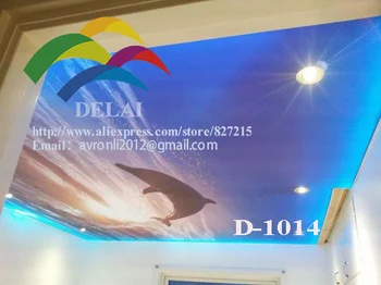 D-1014 Дельфин, прыгающий из воды, потолочная пленка для печати sunset с ПВХ пленкой dolphin