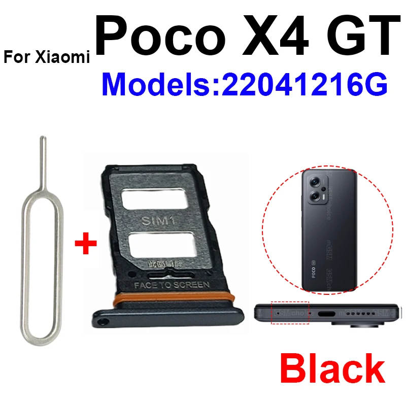 Лоток для sim-карт для Xiaomi Poco X4 GT X4 Pro Слот для SIM-карты 5G Держатель для чтения карт Micro SD Запасные Части 1
