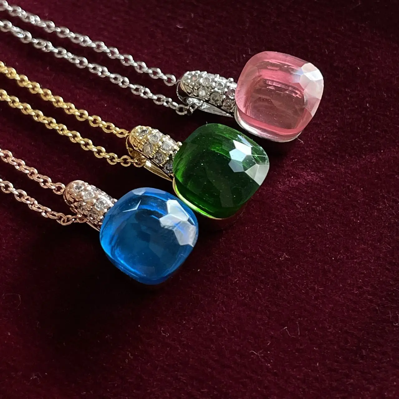 Классическое женское ожерелье Модные украшения Со вставкой из циркона 32 цвета Подвеска в виде кристалла в конфетном стиле Подарок на День Святого Валентина 0