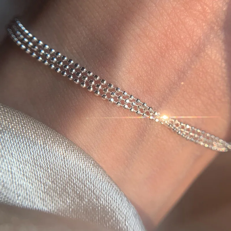 Модные двухслойные браслеты-цепочки с сердечками, Хрустальный браслет-колокольчик из лунного камня, браслет на лодыжке для женщин, ювелирные браслеты, подарки босиком 3