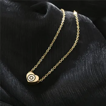 Модный минималистичный дизайн с гладкой мишенью в форме сердца, ожерелье-подвеска Золотого цвета, Милое Очаровательное ожерелье на длинной цепочке для женщин