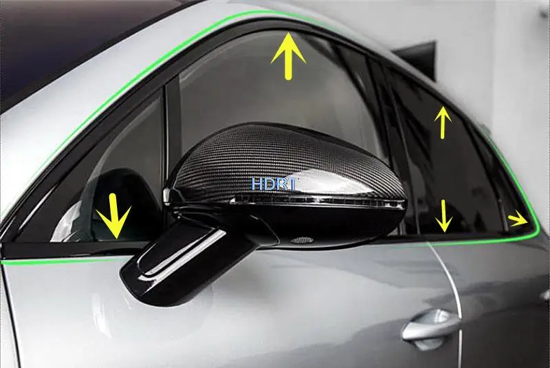 Стайлинг автомобиля из нержавеющей стали, дверь, полное окно, Молдинг, Рама, Накладка на порог, накладка на накладку, наклейка для Porsche Macan 2014-2021 0