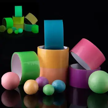 6шт Светящихся липких шариковых лент, принадлежности для рукоделия, Сенсорные игрушки для рукоделия, Красочные Липкие шариковые ленты, Расслабляющая игрушка