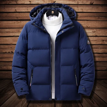 Куртка-парка Мужская Осенне-зимняя куртка-пуховик с хлопчатобумажной подкладкой и капюшоном Мужская Модная одежда Теплые утепленные пальто с капюшоном 2023 года