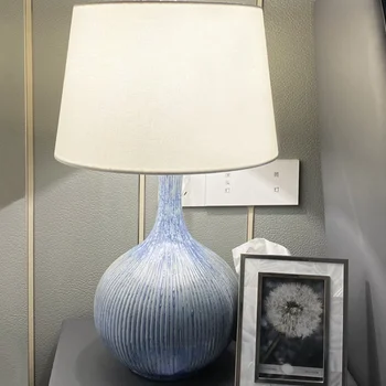 Американский свет, роскошная Серая керамическая настольная лампа в виде снежинок для гостиной, Прикроватная лампа для спальни, Современная декоративная лампа для кабинета