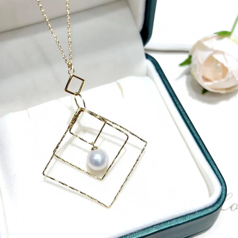 MeiBaPJ 7,5-8 мм Натуральный Белый Круглый жемчуг, Модное ожерелье из серебра 925 пробы, изысканные свадебные украшения для женщин 3