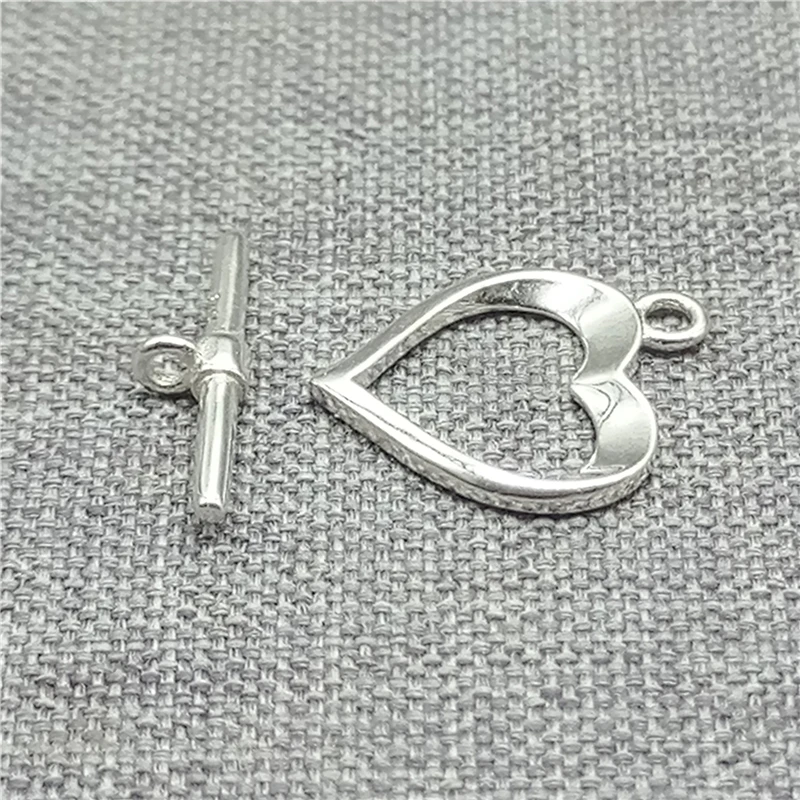 2 комплекта застежек-сердечков из стерлингового серебра 925 пробы для любовных украшений Ожерелье браслет 0