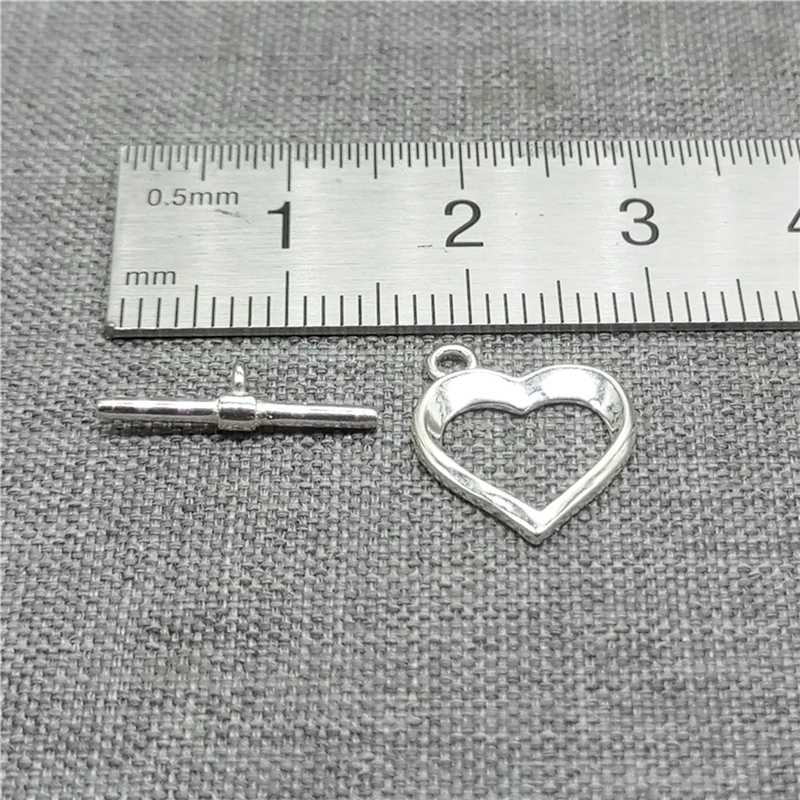 2 комплекта застежек-сердечков из стерлингового серебра 925 пробы для любовных украшений Ожерелье браслет 1