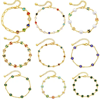 Популярный женский цветной браслет-бабочка с кристаллами для женщин 2023, новый тренд, браслеты для девочек, ювелирные изделия, подарки для вечеринок