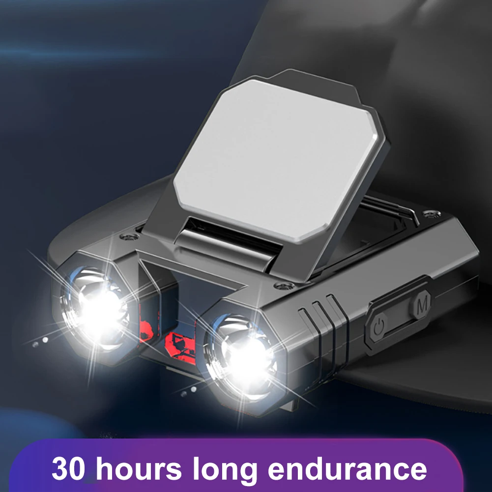 ZK20 XPE Hat Clip Light USB Charging LED Мини-Головной Фонарь с Плавным Затемнением IPX4 Водонепроницаемый для Кемпинга, Ночного Велоспорта, Чрезвычайных Ситуаций 4