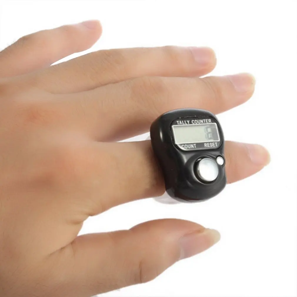 Мини-счетчик пальцев, 5-значный ЖК-электронный цифровой счетный инструмент, универсальный ручной счетчик для подсчета колец на пальцах для занятий спортом на открытом воздухе 2