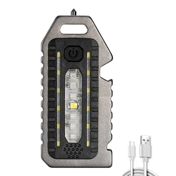 Мини брелок Фонарик Портативный USB Перезаряжаемый светодиодный фонарь Рабочий фонарь для кемпинга на открытом воздухе Пеший туризм Маленький фонарь
