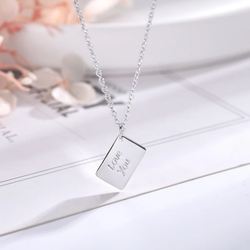 Ожерелье-конверт с любовным письмом, подвеска-конверт, креативный дизайн Ins, нишевые цепочки-чокеры для пары, ювелирные изделия для женщин 3