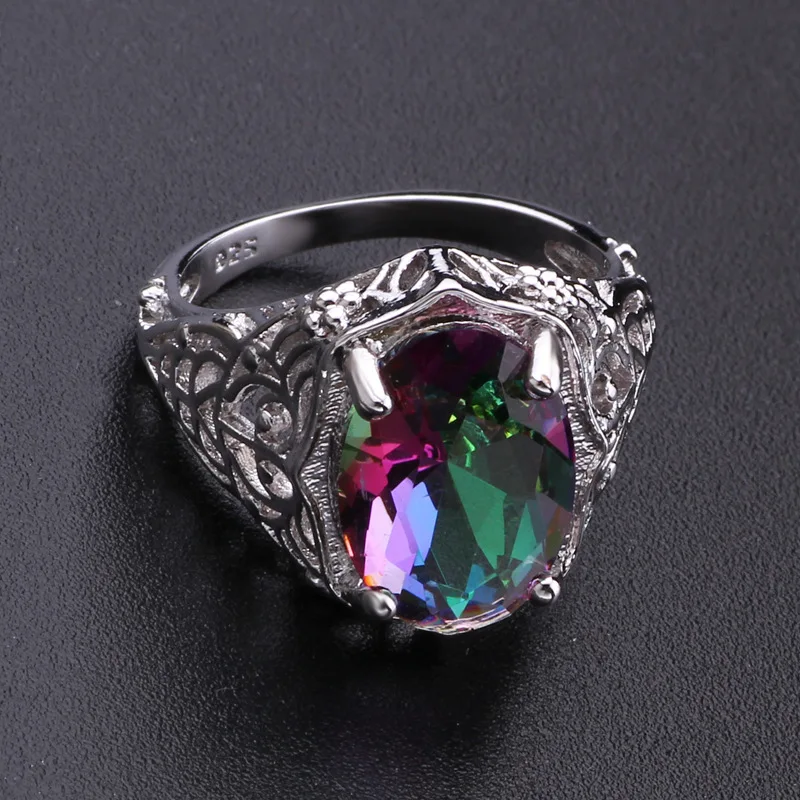 Украшения для рук в стиле ретро, красочное круглое кольцо с цирконием, украшения в классическом стиле, женское кольцо 1