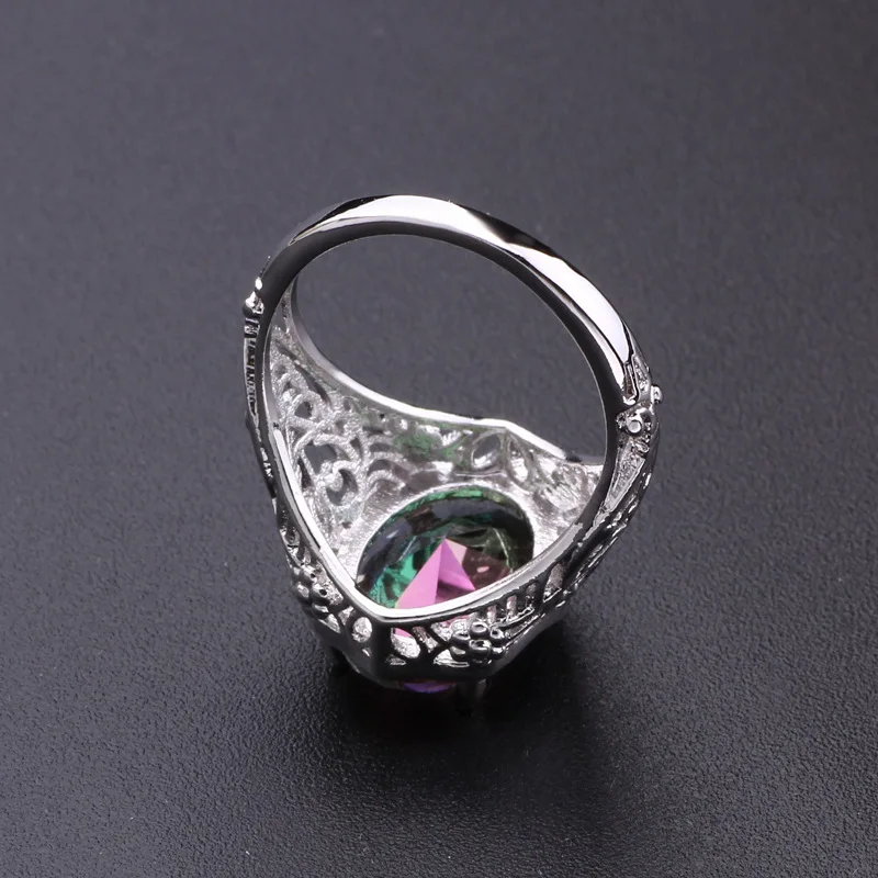 Украшения для рук в стиле ретро, красочное круглое кольцо с цирконием, украшения в классическом стиле, женское кольцо 4