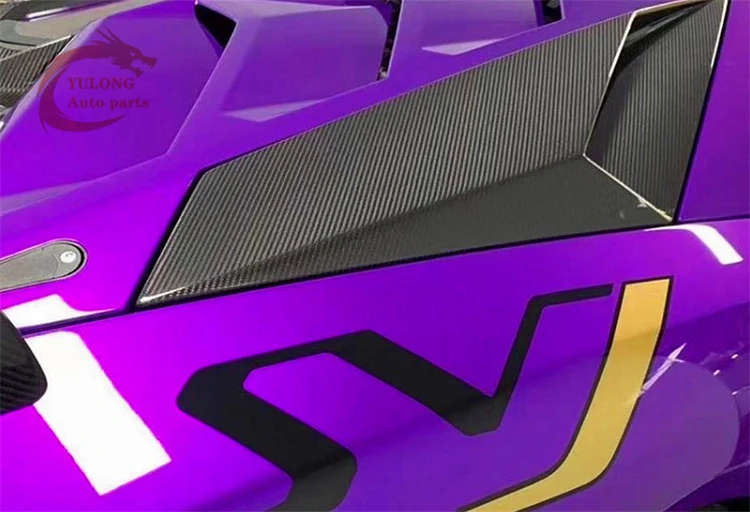Высококачественные задние вентиляционные отверстия двигателя из сухого углеродного волокна, украшение вентиляционного отверстия заднего крыла для Lamborghini LP700 LP720 2