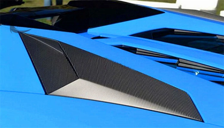 Высококачественные задние вентиляционные отверстия двигателя из сухого углеродного волокна, украшение вентиляционного отверстия заднего крыла для Lamborghini LP700 LP720 5