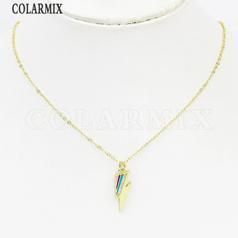 6 шт. ожерелье с подвеской в стиле вспышки с эмалью, ожерелье разных цветов, модная ювелирная цепочка, модное ювелирное ожерелье 51987 2