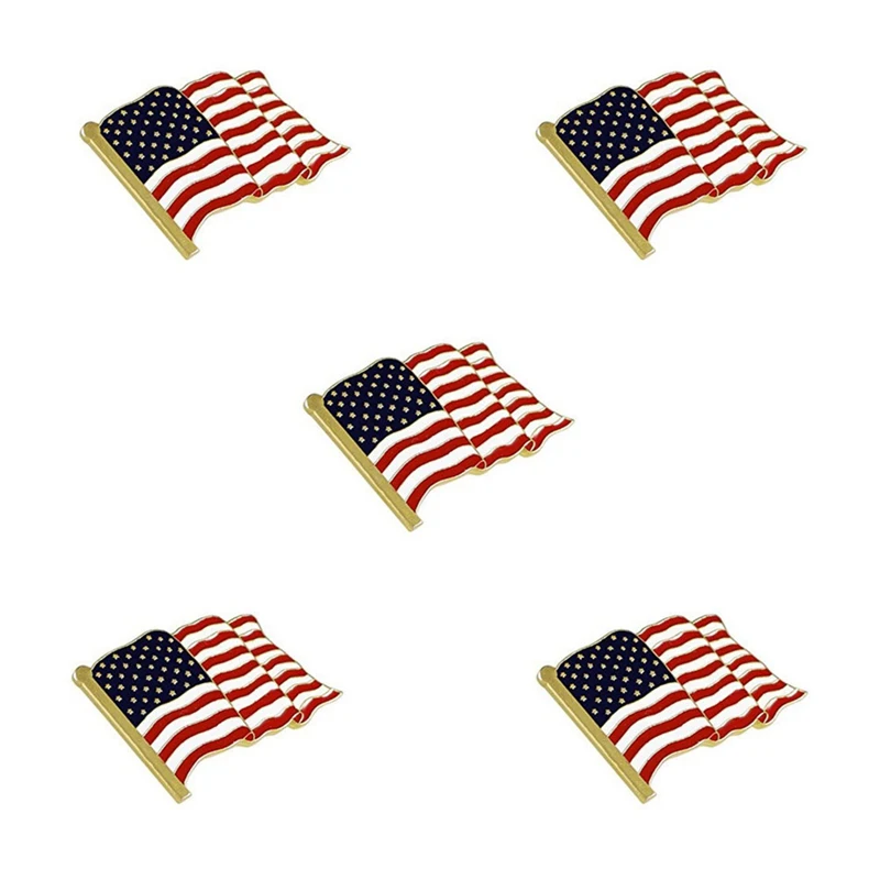 Новая булавка с лацканом американского флага, Соединенные Штаты, США, Значок для шляпы, Мини-Броши, Булавки, Модные Аксессуары в полоску и звездочку, Простые 0