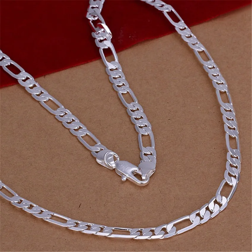 оптовая продажа высококачественной мужской плоской цепочки 6 мм, ожерелья из серебра 925 пробы, модные украшения для женщин, мужчин, твердый свадебный подарок 0