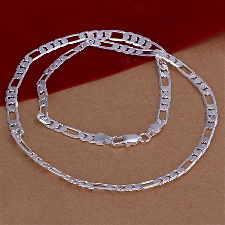 оптовая продажа высококачественной мужской плоской цепочки 6 мм, ожерелья из серебра 925 пробы, модные украшения для женщин, мужчин, твердый свадебный подарок 2