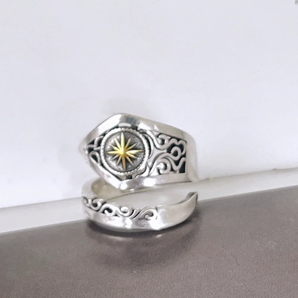 Модные украшения, властное кольцо Бога Солнца для мужчин, ретро-аксессуары в стиле хип-хоп, модные женские кольца в индийском стиле 5