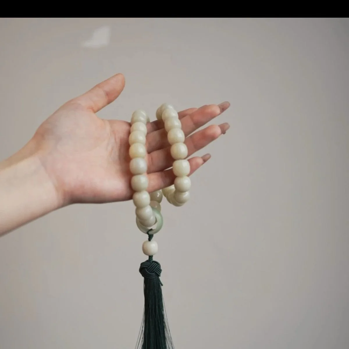 Тот же Цзяннаньский Туманный Дождь Белый нефритовый Бодхи ручной браслет Buddha Bead Art Play 2
