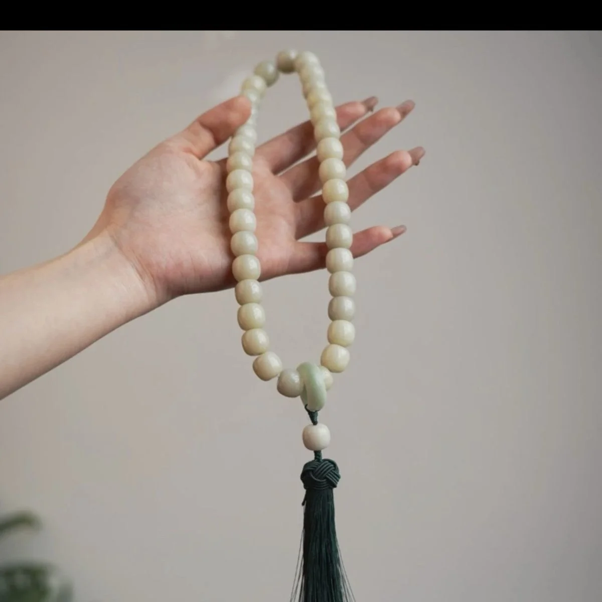 Тот же Цзяннаньский Туманный Дождь Белый нефритовый Бодхи ручной браслет Buddha Bead Art Play 3
