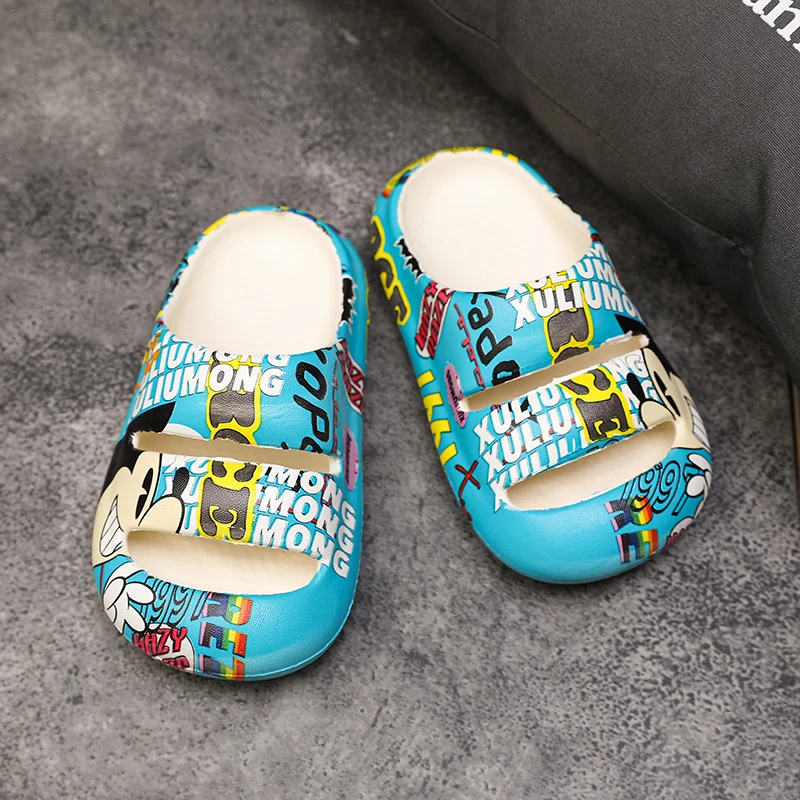 Новая детская обувь, пляжные сандалии, модные роскошные дизайнерские детские сабо, брендовые летние тапочки EVA на мягкой платформе для мальчиков и девочек 4