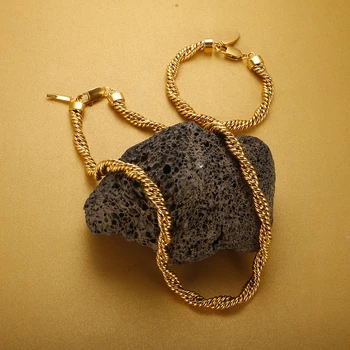 Водонепроницаемый Браслет-цепочка из толстой веревки из нержавеющей стали с завышенной Талией, Ожерелье для женщин, Мужской Комплект украшений в стиле панк