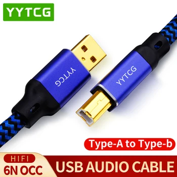 YYTCG Hifi USB-кабель DAC A-B Alpha 6N OCC Digital AB Audio A-B высококачественный Hifi-кабель для передачи данных типа A-Type B.