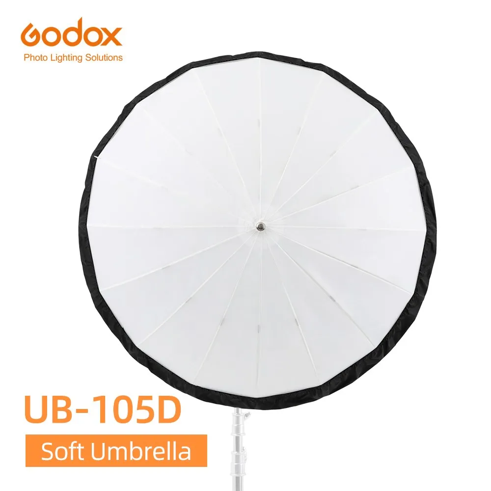 Godox UB-105D 105 см Белый параболический светоотражающий Прозрачный Мягкий зонт Студийный световой зонт с черной серебристой крышкой-рассеивателем 5