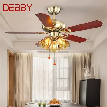 Потолочный вентилятор DEBBY и светильник с деревянной лопастью 220 В 110 В Современное вентиляторное освещение для дома Столовой Спальни ресторана