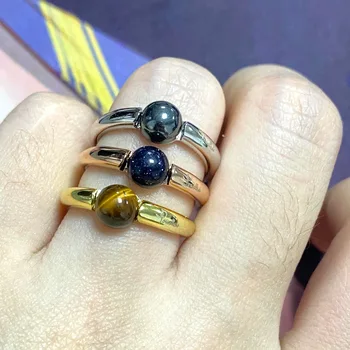   Кольцо 23 цвета, простое круглое кольцо с конфетами, натуральная фиолетовая слюда, бирюзовый оникс, кольцо для женщин, подарок на день рождения