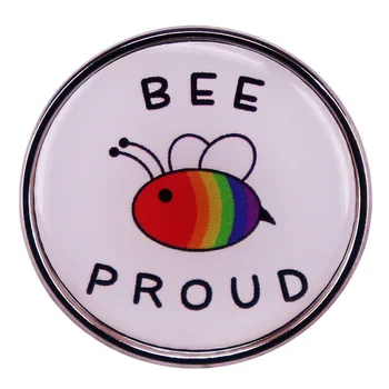 Эмалированная Булавка Bee Proud, Значок Rainbow Bee, Аксессуары для ЛГБТ-Прайда