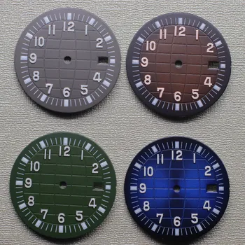 Детали часов 32 мм Циферблат часов NH35 Зеленый Светящийся Циферблат Часов NH36 для NH35 NH36 4R 6R Механизм с автоподзаводом БЕЗ циферблатов с логотипом S